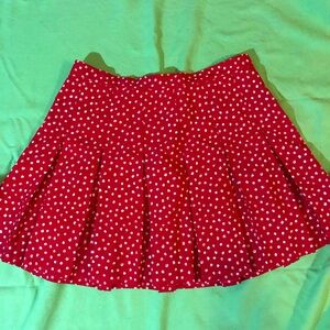 VINTAGE 90s RED PRINT TENNIS / PLEATED SKIRT